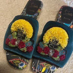 Christian louboutin espadrille sandals in suede